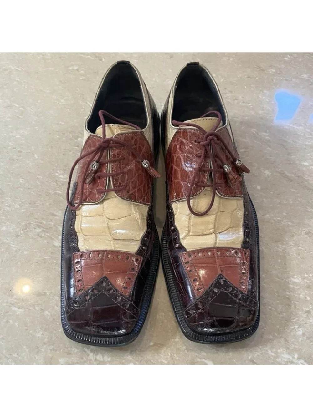 Slick Exotica Mens Genuine Hornback Alligator Dress Shoes Oxford Loafers Size 9